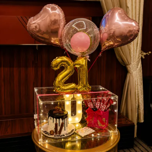 21st Birthday Acrylic Balloon Gift Hamper