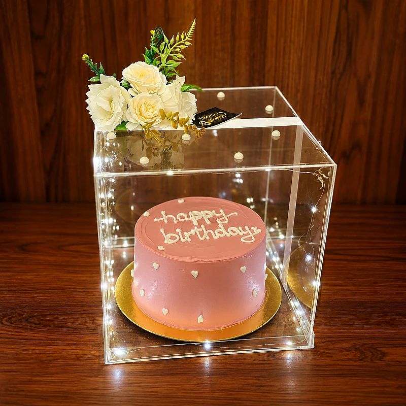 Acrylic Birthday Cake &amp;amp;amp; Flower Gift Box