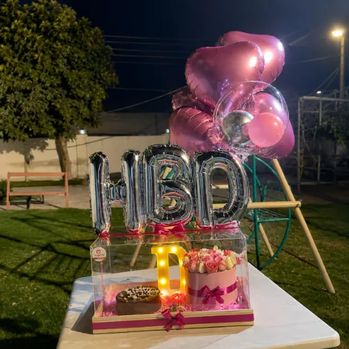 Birthday Cake &amp;amp;amp; Balloon Acrylic Gift Hamper