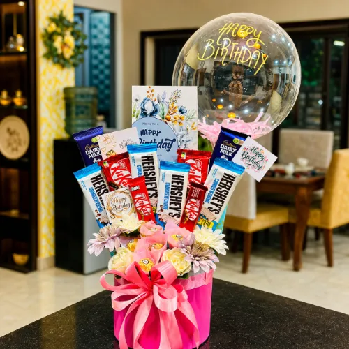 Birthday Chocolate &amp; Balloon Gift Basket