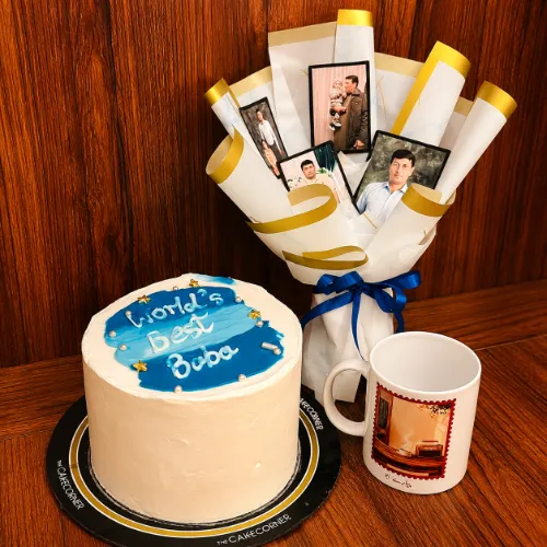 Custom Cake, Mug &amp; Polaroid Photo Bouquet