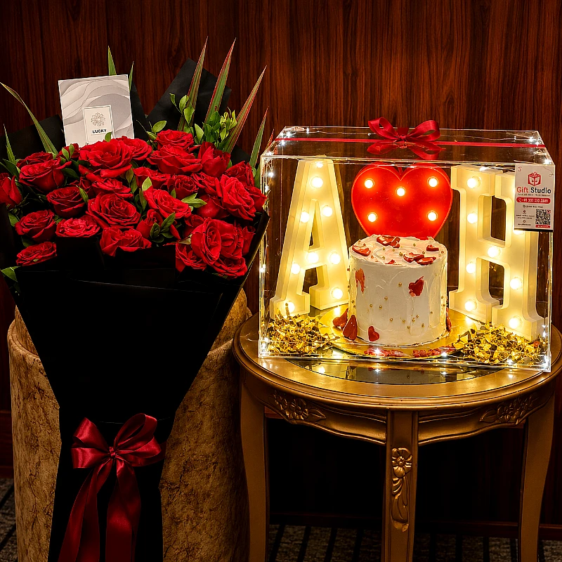 Eid Dry Fruit, Cookie &amp;amp; Flower Gift Hamper - Product Image