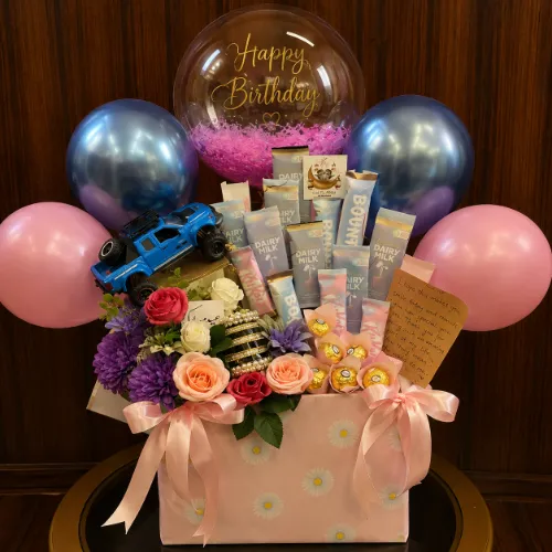 Luxury Balloon Skincare &amp; Chocolate Gift Hamper