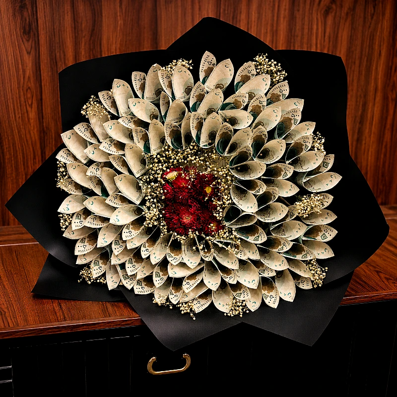 Luxury Cash Money &amp;amp;amp; Fresh Flower Bouquet