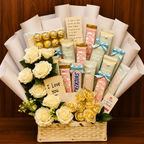 Luxury Chocolate &amp; Skincare Gift Hamper Basket