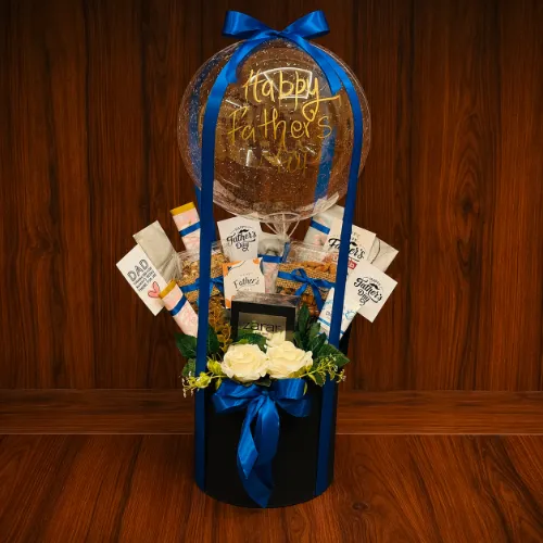Men’s Chocolate &amp; Grooming Balloon Gift Basket