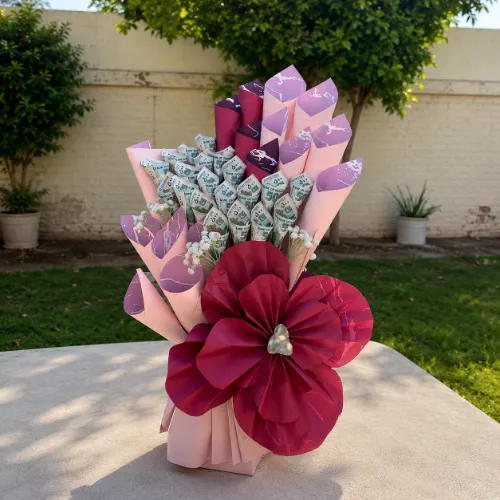Personalized Cash Money Flower Gift Bouquet