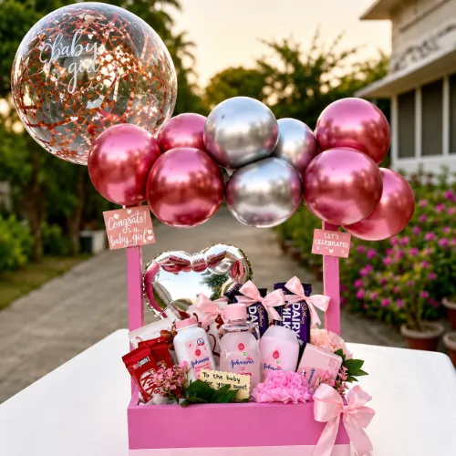 Pink Balloon Baby Gift Hamper