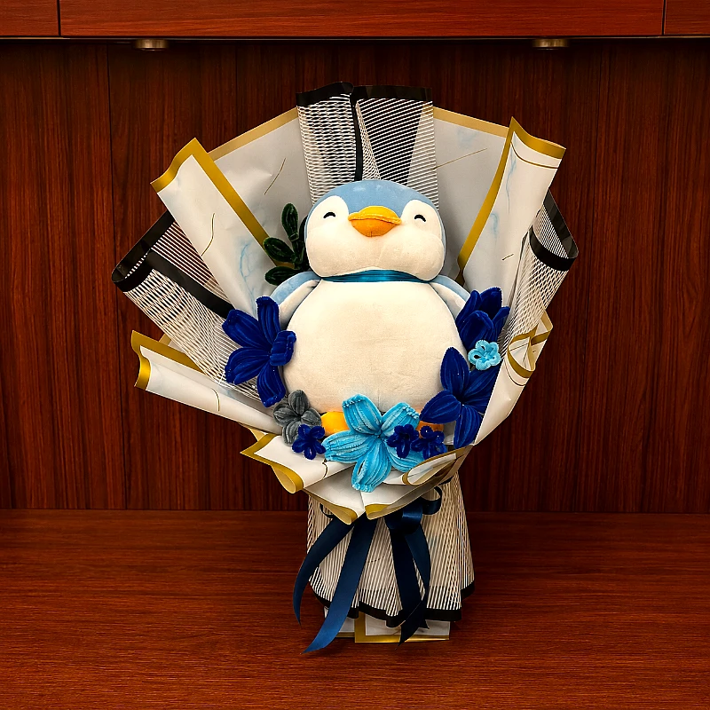 Plush Duck Pipe Cleaner Flower Bouquet